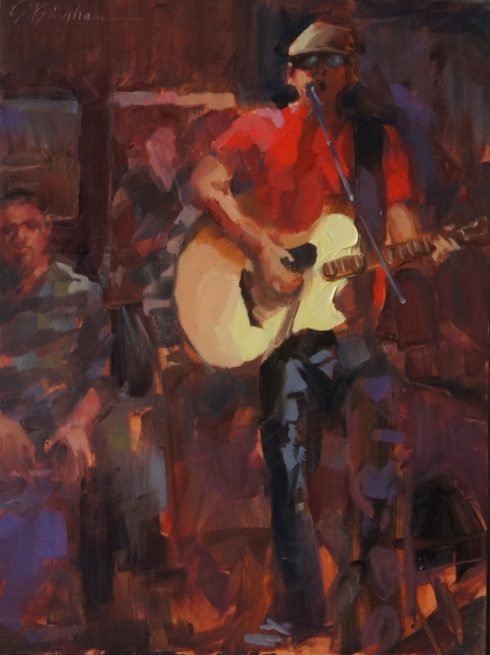 Open Mic Nite - original oil painting by Bruce Bingham