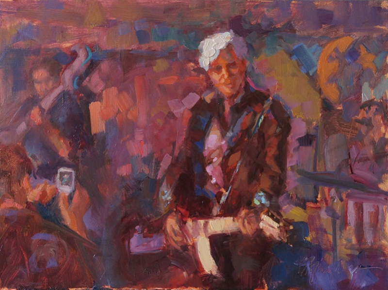 Dale at the Broken Spoke - oil painting by Bruce Bingham