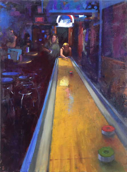 Shuffleboard - oil painting by Bruce Bingham