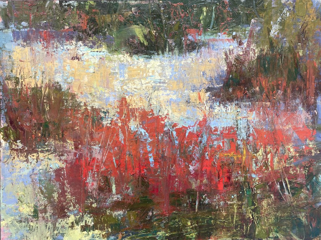 Marsh (Red) - original oil painting by Bruce Bingham