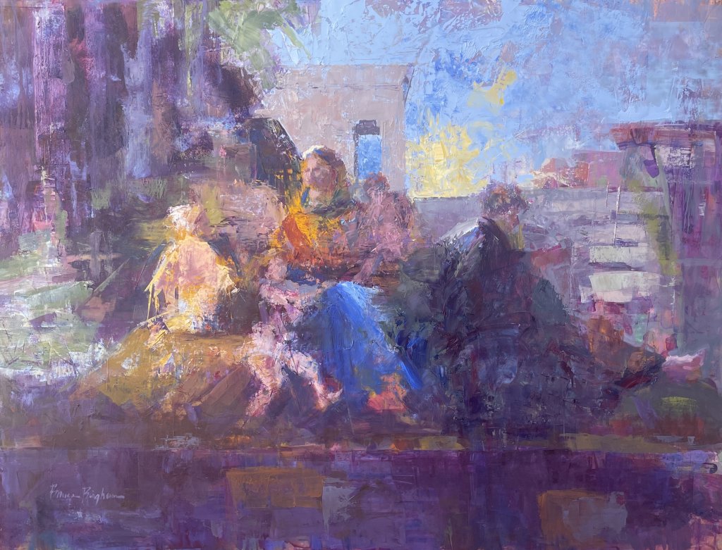On The Steps, original oil painting by Bruce Bingham
